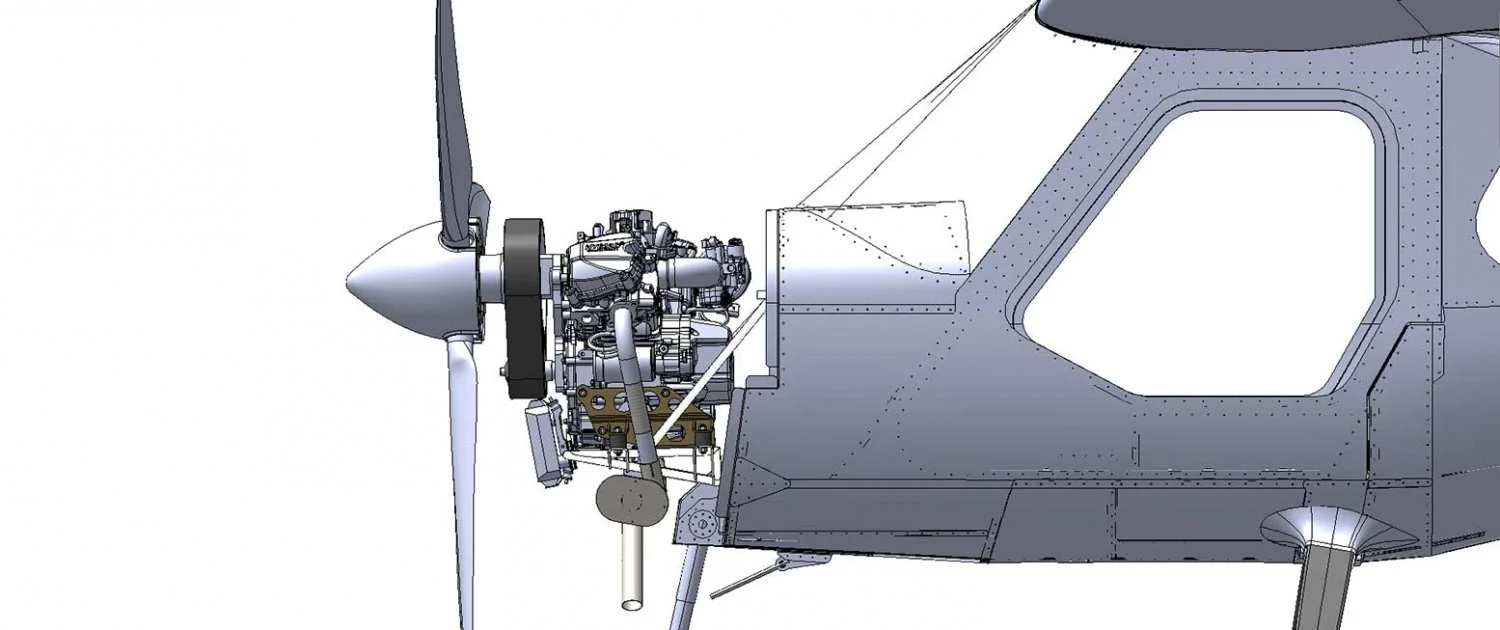 Merlin aircraft construction and engine installation illustration