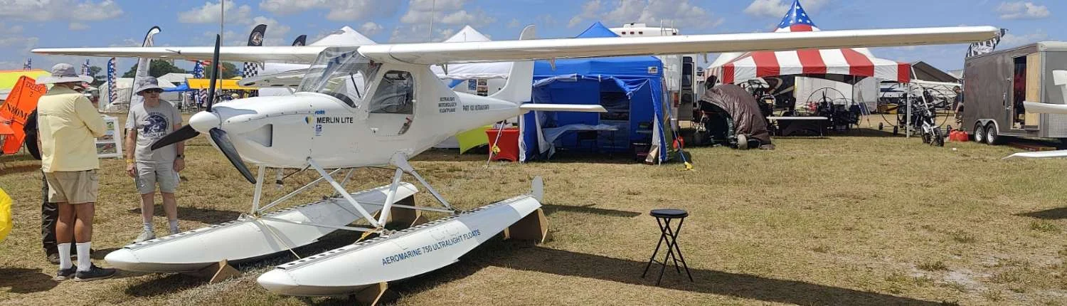Light aircraft on display at an aviation gathering